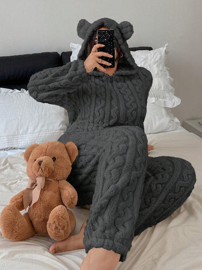 TEDDY Cozy Bear Onesie, Dark Gray