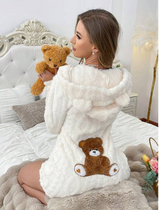 TEDDY Short Bear Onesie, Apricot, back