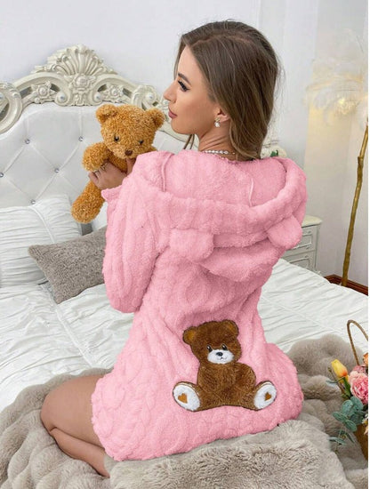 TEDDY Short Bear Onesie, Pink, back