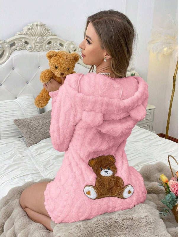 TEDDY Short Bear Onesie, Pink, back